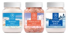 Набір солей для ванн «Мертвого моря», «Гімалайська», «Епсом» 3 шт x 400 г Ароматика