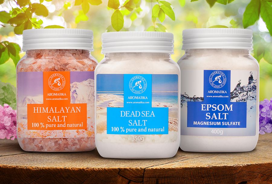 Набір солей для ванн «Мертвого моря», «Гімалайська», «Епсом» 3 шт x 400 г Ароматика