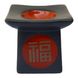 Аромалампа «Пагода» черная с иероглифами и красной чашей